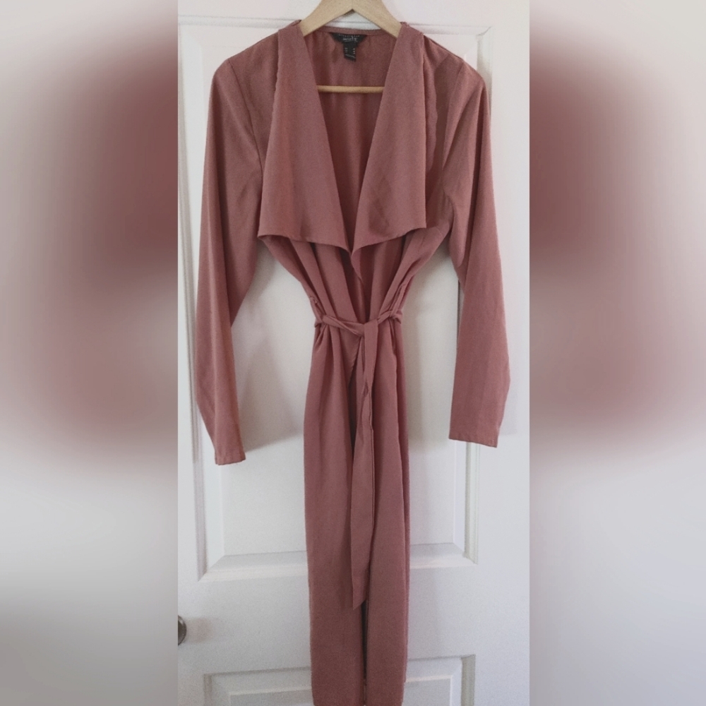 Streetwear Society Dusty Pink Long Sleeve Duster Wrap Coat ~ Size M